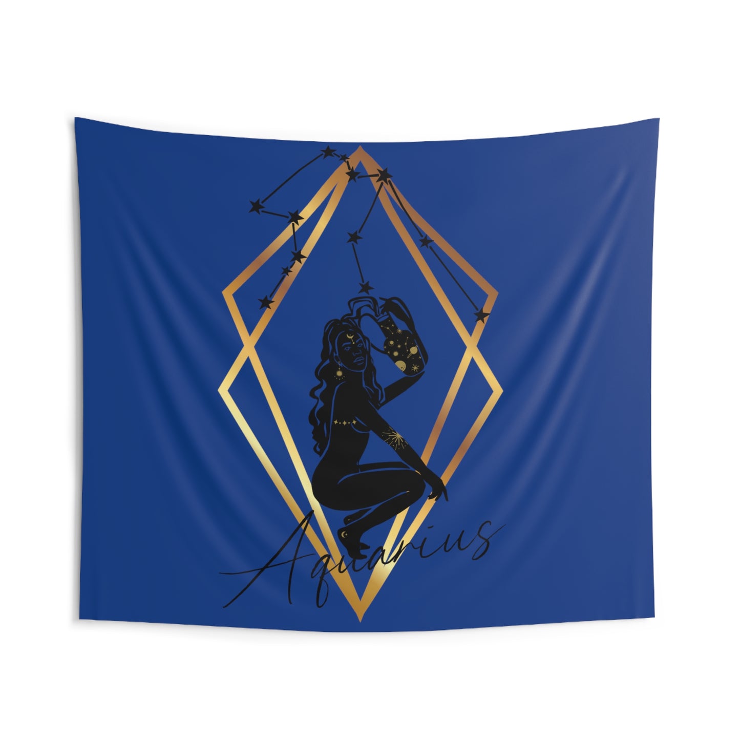 Gold Aqua Indoor Wall Tapestries