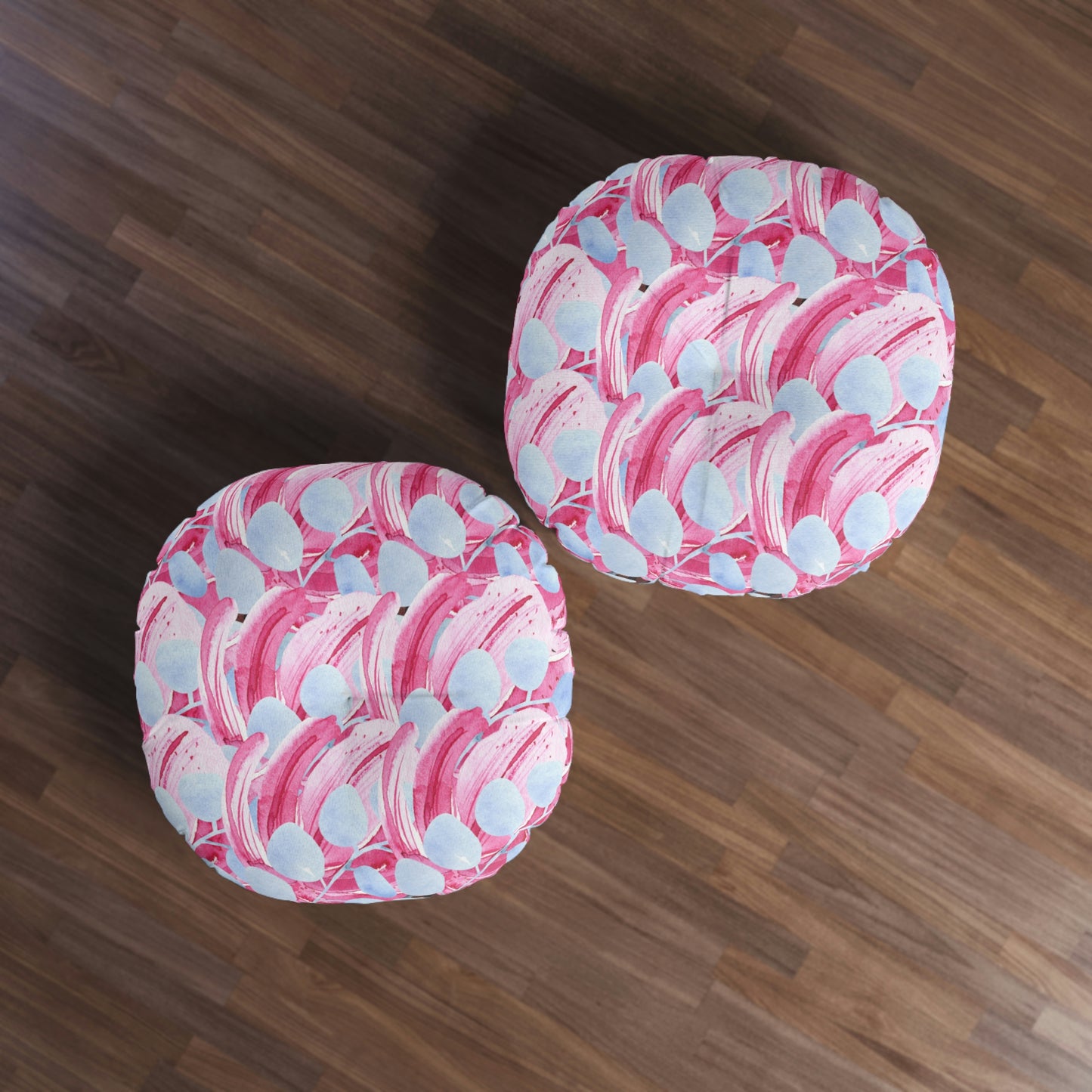 AV Print Four Tufted Floor Pillow, Round