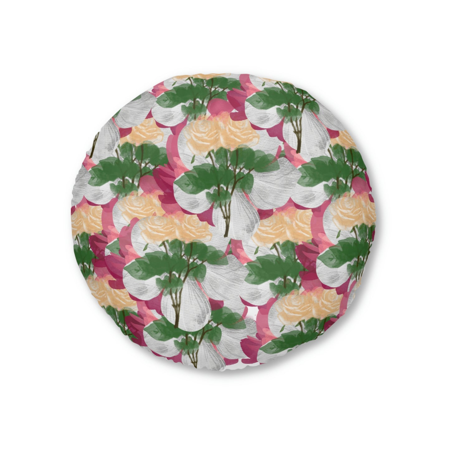 AV Print Two Tufted Floor Pillow, Round