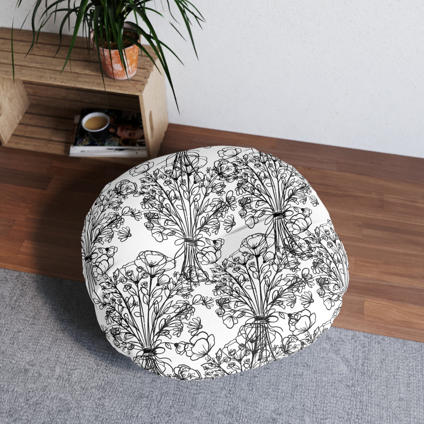 Tufted Floor Pillow, Round