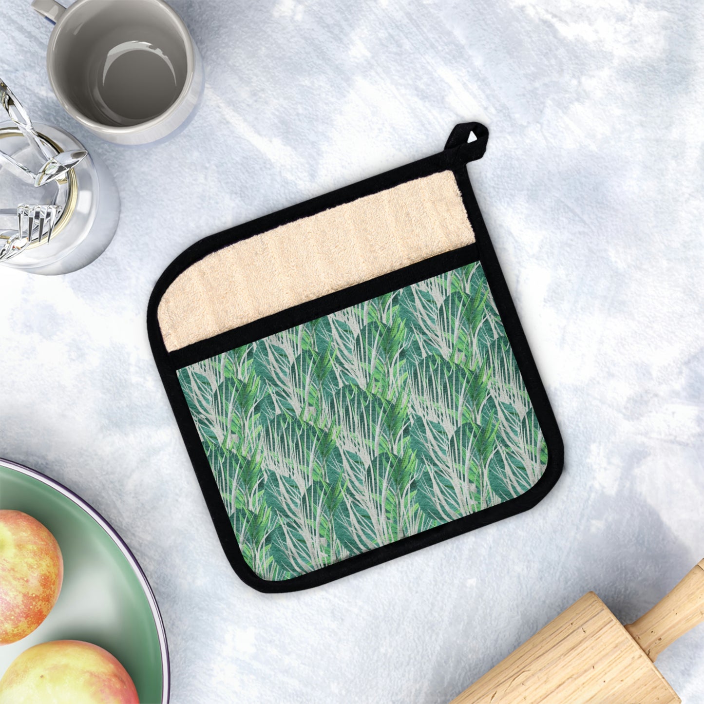 AV Print Six Pot Holder with Pocket