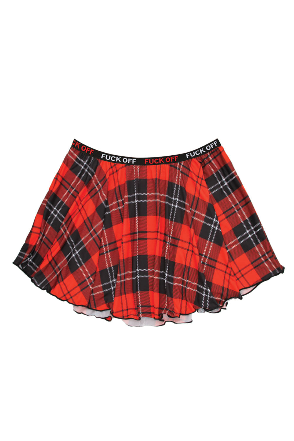 F*Ck Off Plaid Skirt - Red Plaid - S/m FL-B-AF804-SM