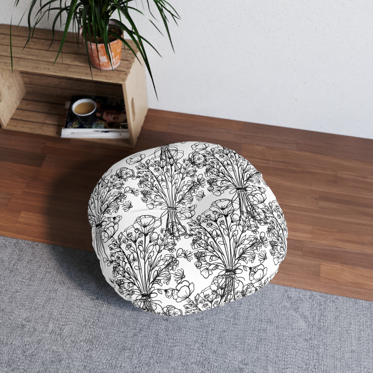 Tufted Floor Pillow, Round