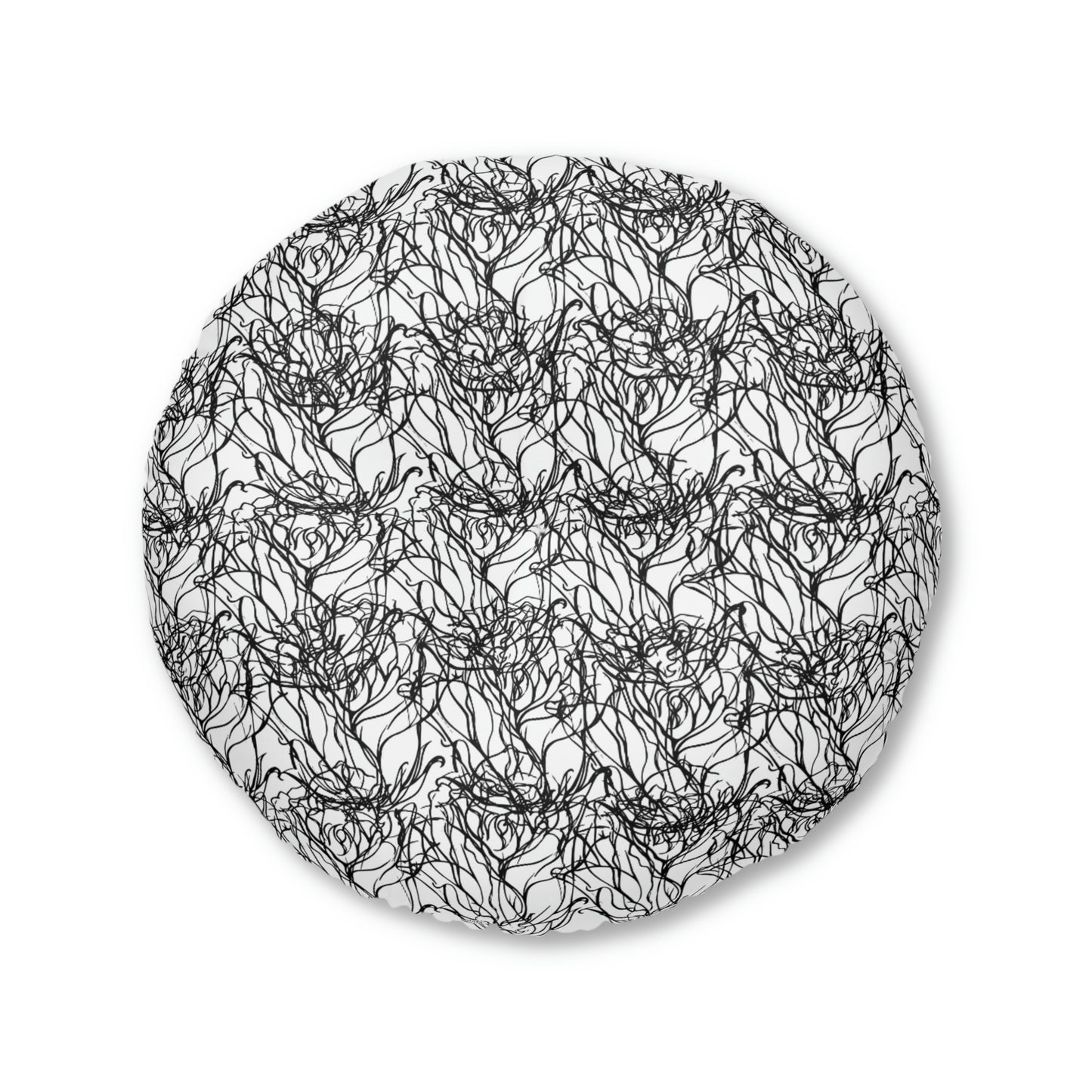 AV Print Five Tufted Floor Pillow, Round