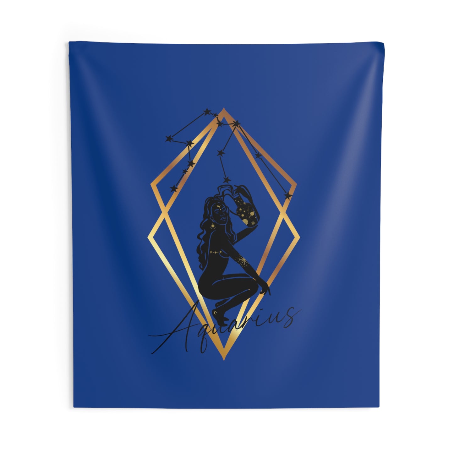 Gold Aqua Indoor Wall Tapestries