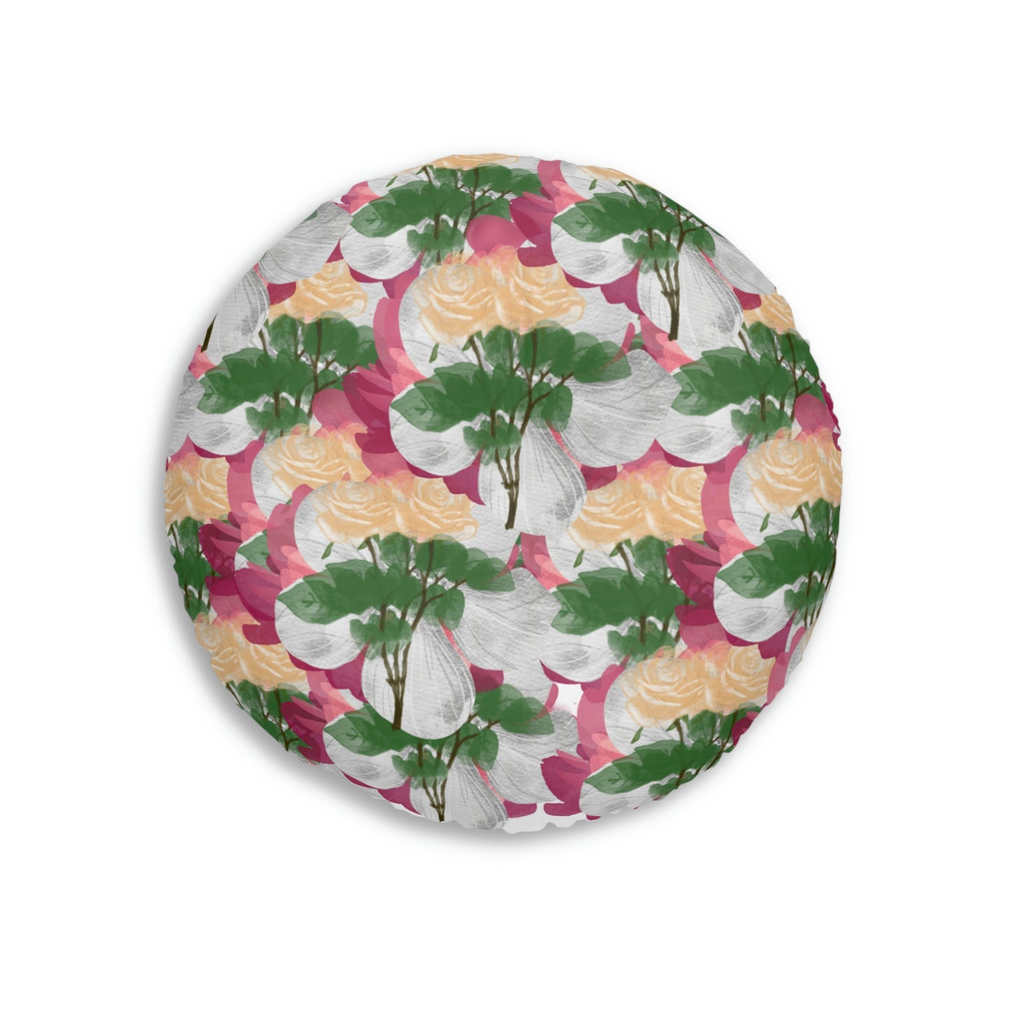 AV Print Two Tufted Floor Pillow, Round