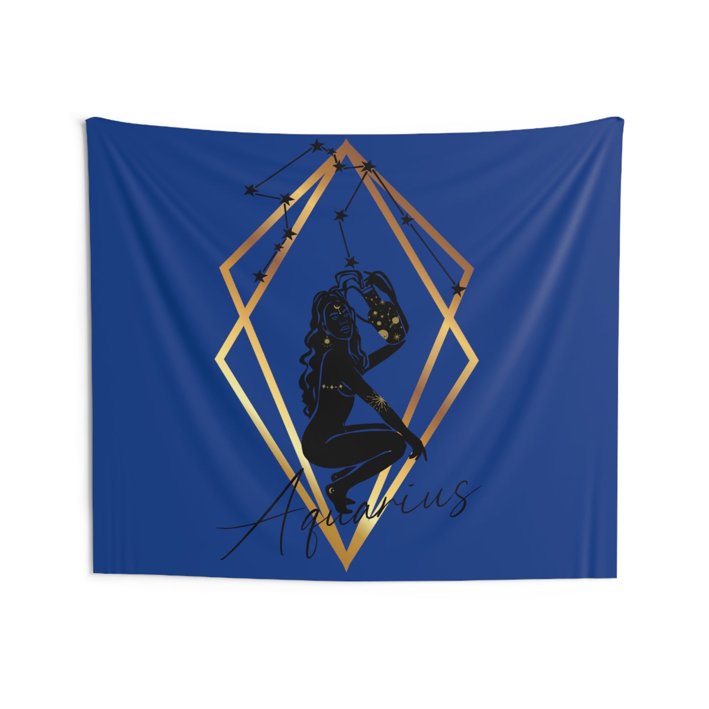 Gold Aqua Indoor Wall Tapestries