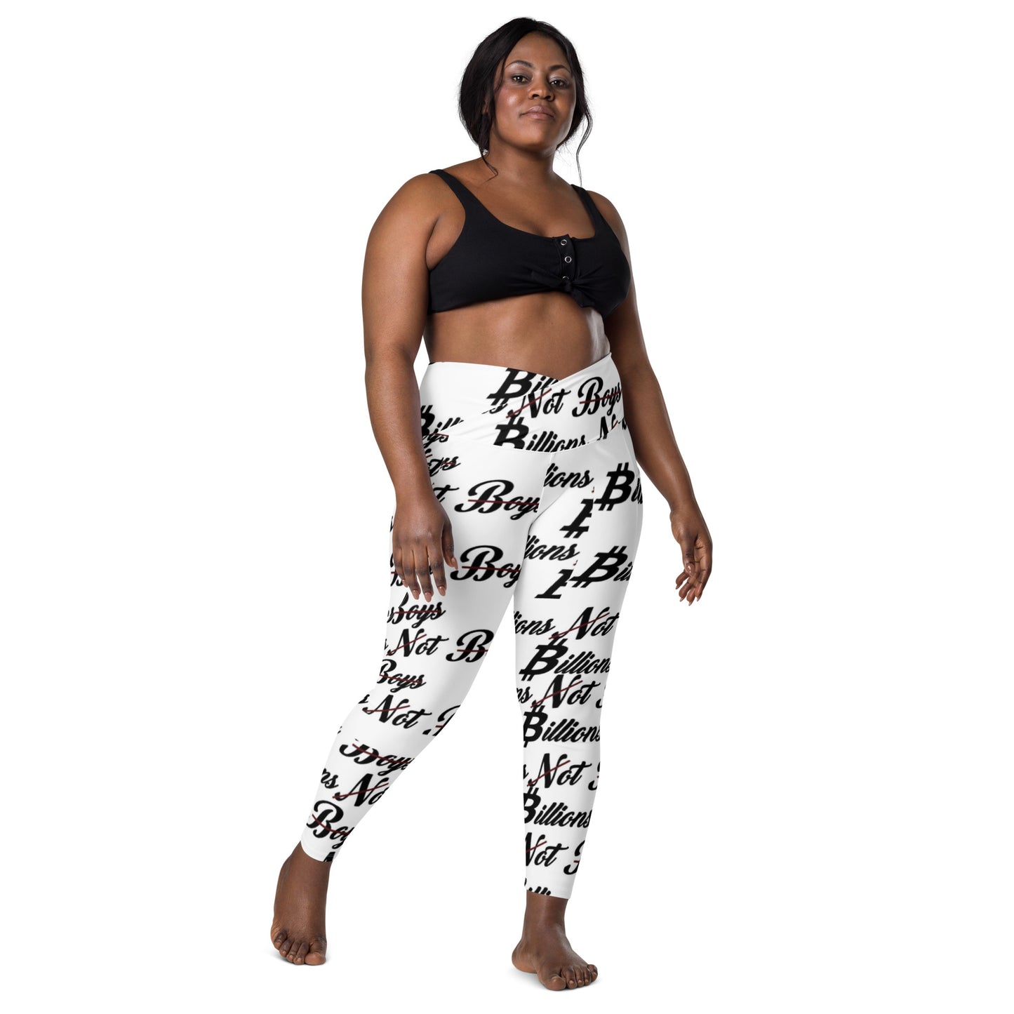 BNB Staple Print Three Crossover Leggings W/ Pockets