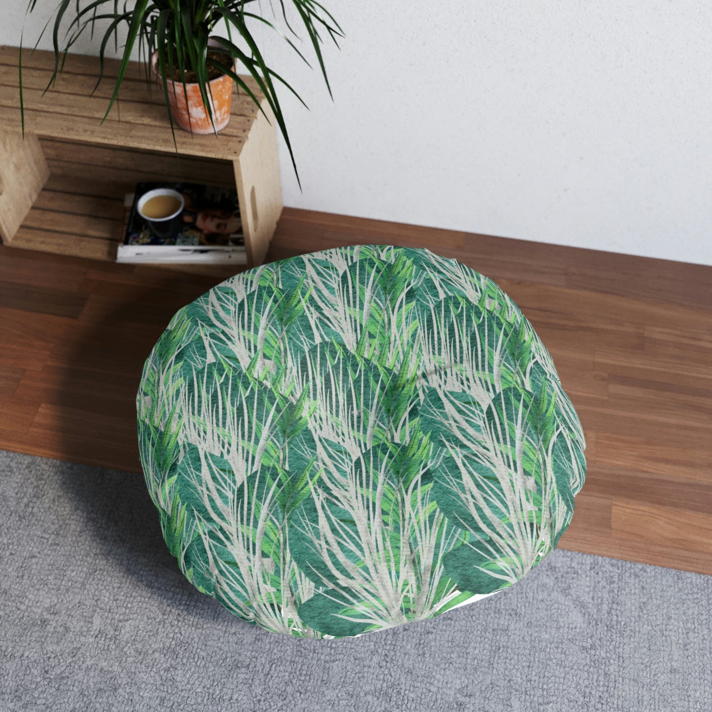 AV Print  SIx Tufted Floor Pillow, Round