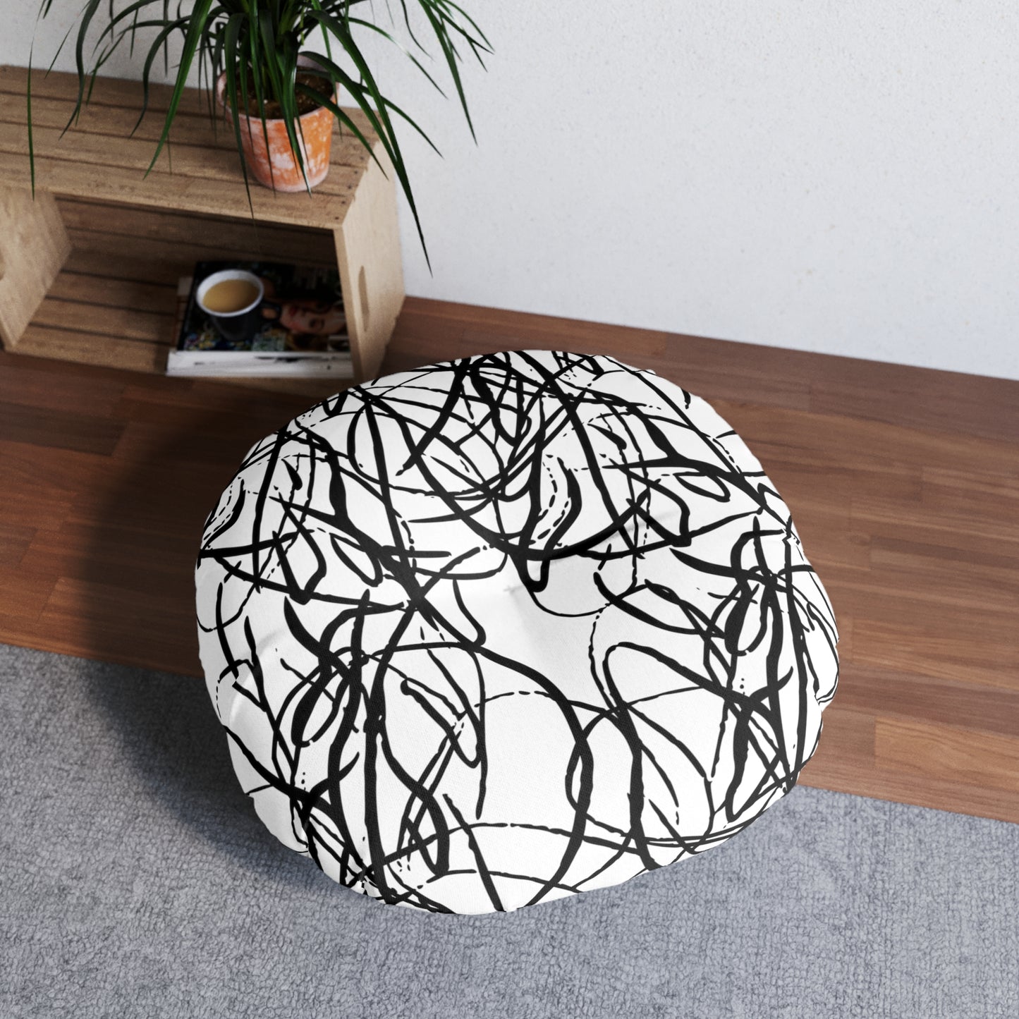 Tufted Floor Pillow, Round