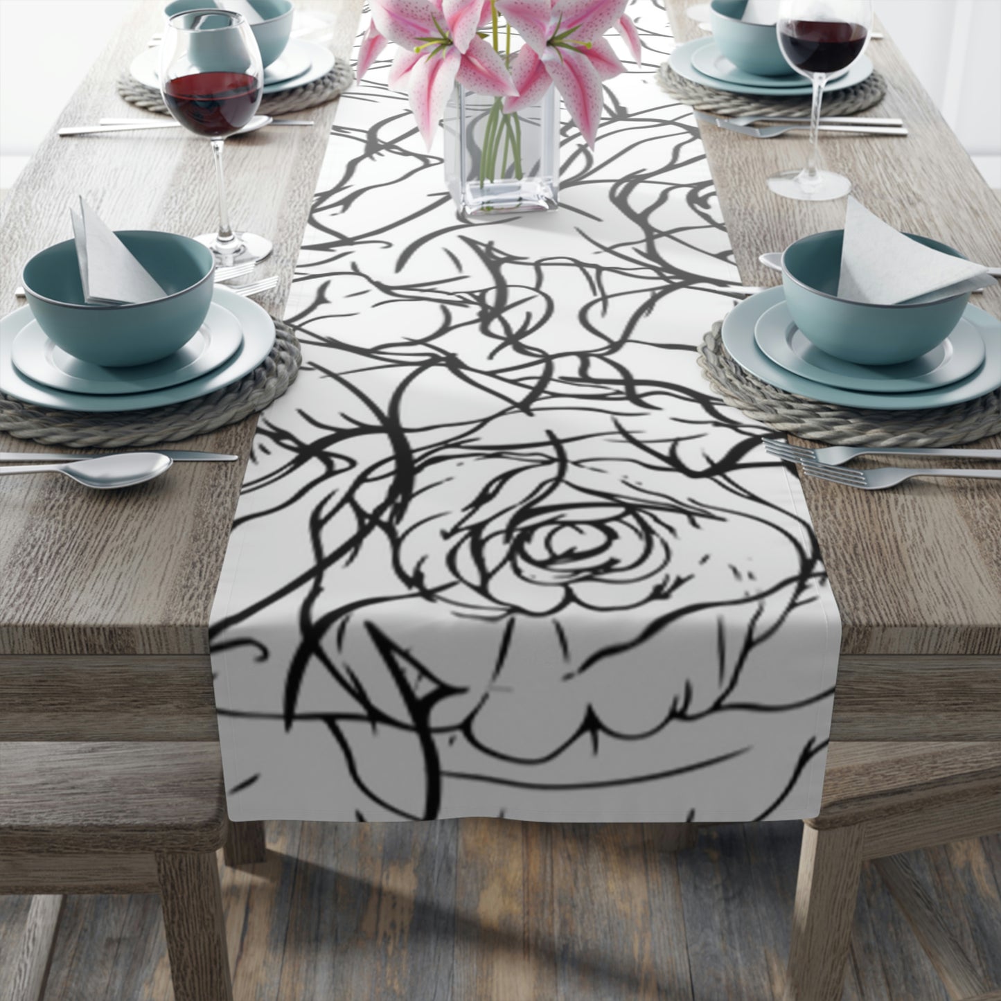 AV Print Three Table Runner (Cotton, Poly)