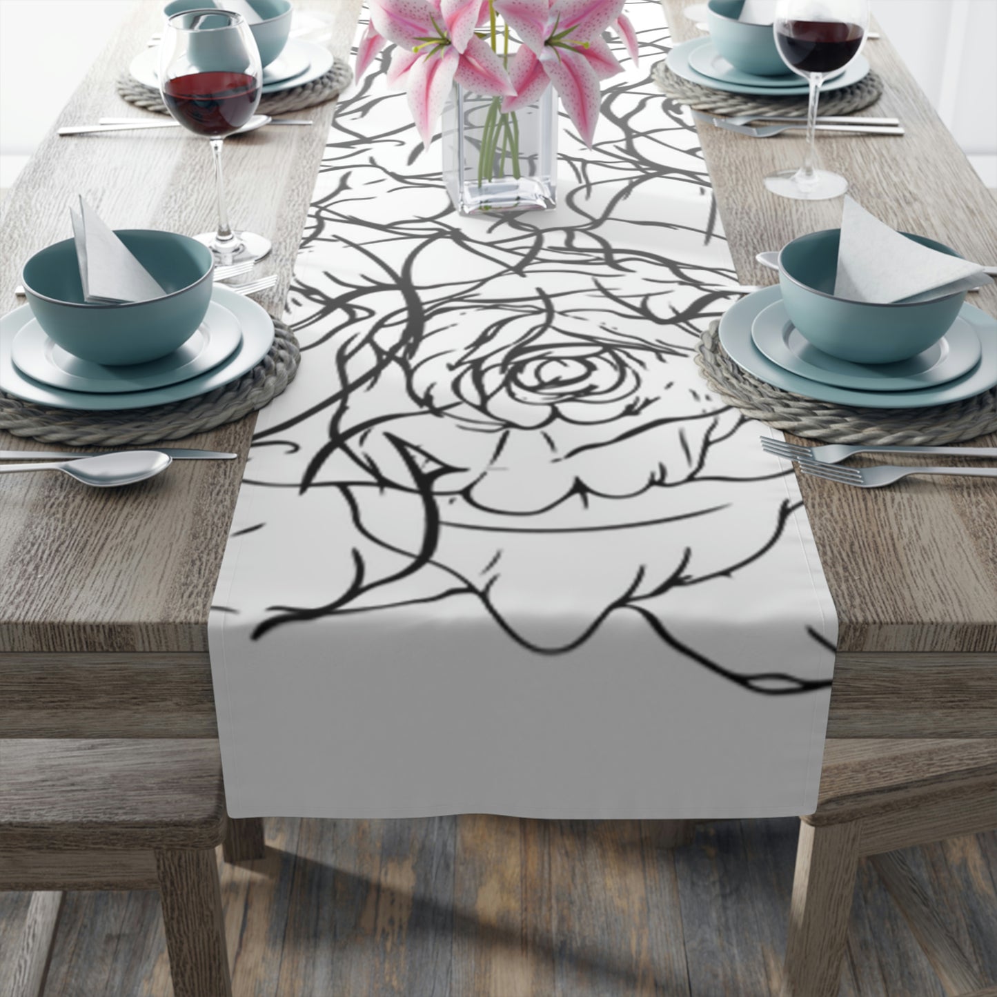 AV Print Three Table Runner (Cotton, Poly)