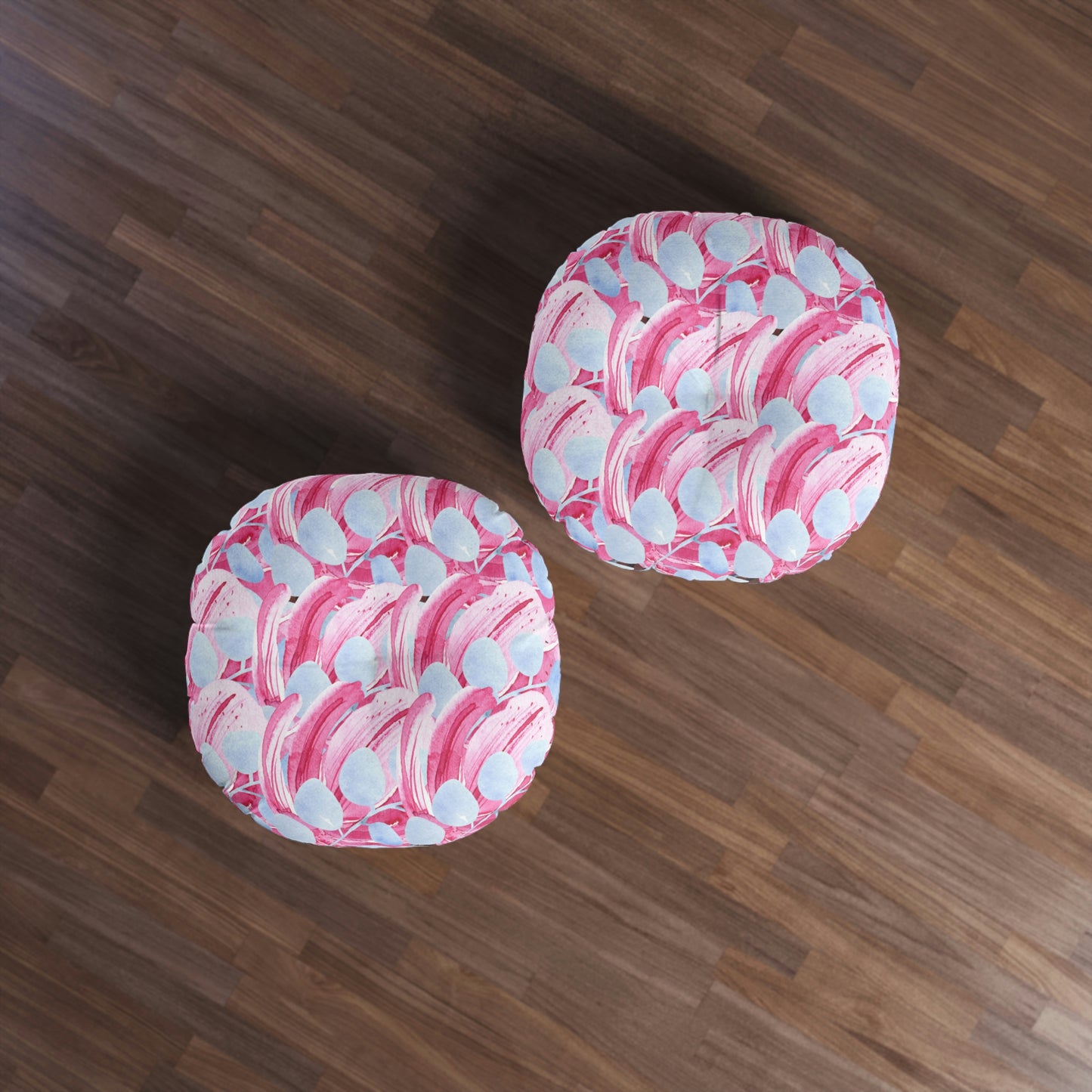 AV Print Four Tufted Floor Pillow, Round