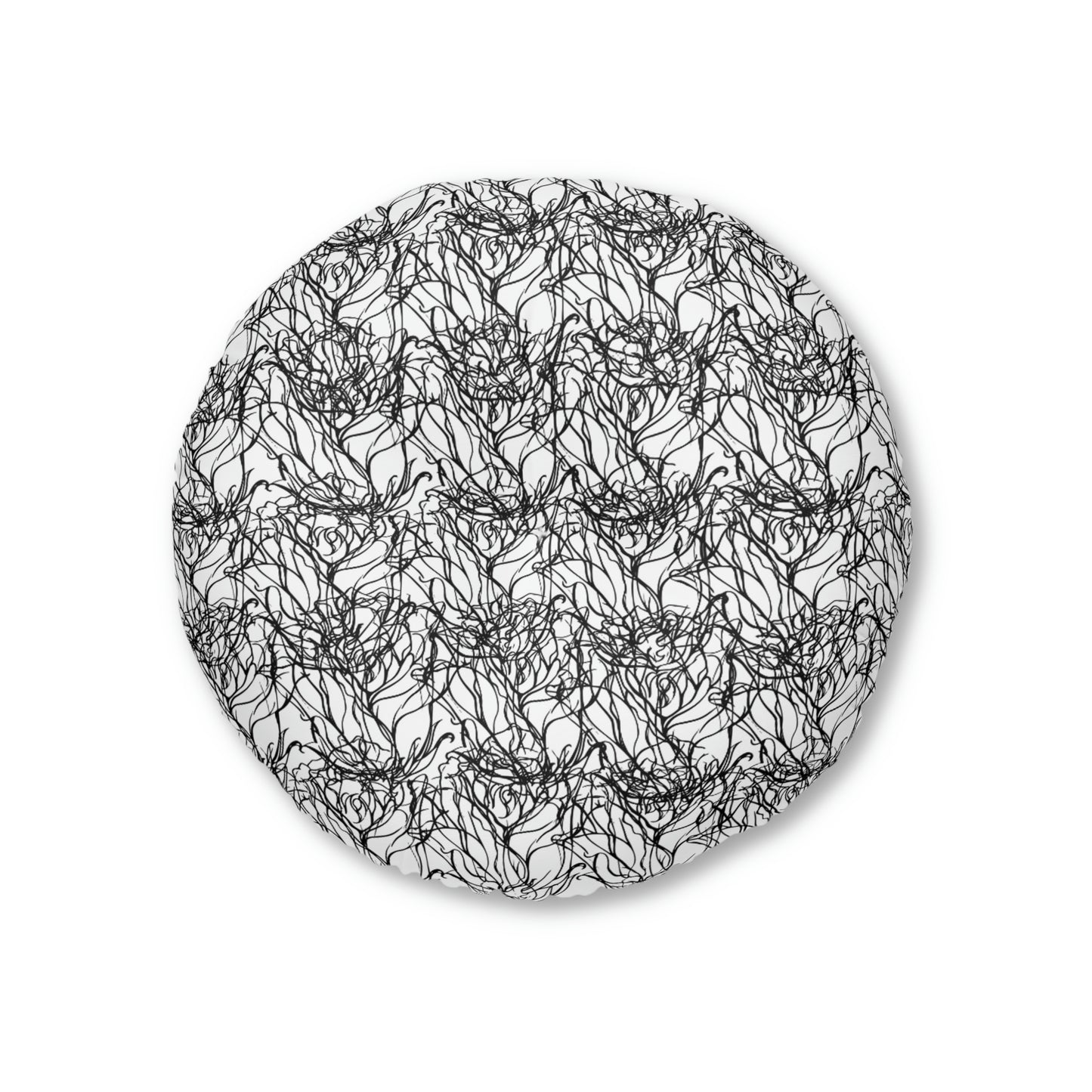 AV Print Five Tufted Floor Pillow, Round