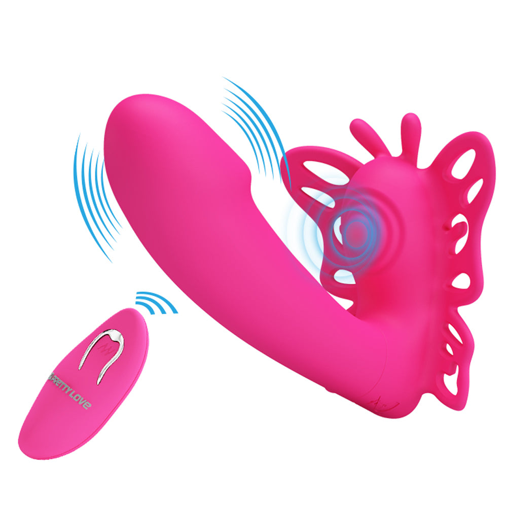 Pretty Love Katherine Wearable Butterfly Vibrator  - Fuchsia BI-014849W-1